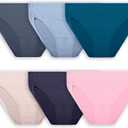 Fruit of the Loom womens Microfiber Panties 6 pack (Regular & Plus Size) Underwear (Hi Cut - Micro Mesh - Colors May Vary)