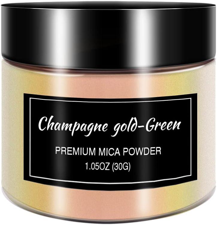 Chameleon Mica Powder Color Shift Pigment Powder for Epoxy Resin Painting Soap Making Bath Bombs Candle Making Slime(1oz/Bottle) (Champagne Gold)