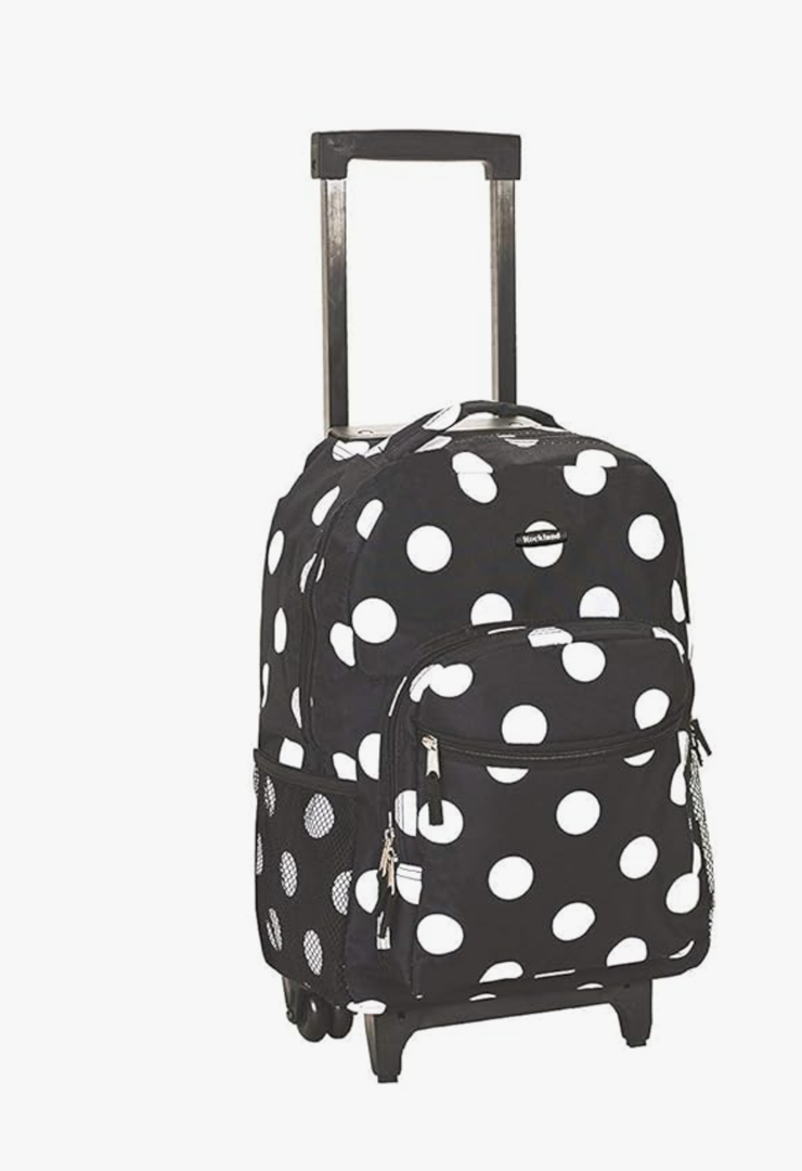 Rockland Double Handle Rolling Backpack, BLACKDOT, One Size