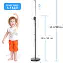 Microphone Stand Mic Floor Stand, Adjustable Height from 39" to 66", 180 Rotatable Mic Clip Heavy Duty Round Base Boom Mic Arm Stand for Stage, Studios, Kids