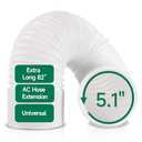 Plusluck Air Hose Portable Conditioner AC Kit: AC Hose with 5.1" Diameter, Anti-Clockwise Thread, Length Up to 82", AC Exhaust Hose, AC Vent Kit Compatible with Universal Air Conditioner Parts