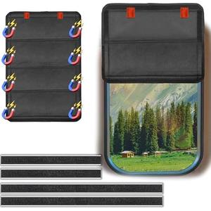 FDKJEJC Rv Door Window Shade Cover, Rv Blackout Curtains with Uv Protection(25 * 16 in), New Model Foldable Rv Blackout Window, Cover Camper Door Window Shade(Hook and Loop+Magnetic Version)