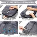 coowoz Vacuum Backpack Travel with Pump,Travel Backpack with Vacuum System For Women Men,Carry On Backpack,Hiking Backpack Waterproof Outdoor Sports Rucksack Casual Daypack,25L(Built-in Pump),Grey