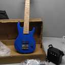 30 Inch Kids Electric Guitar Beginner Kits ST Style Mini Electric Guitar for Boys GirlsElectric guitar Starter Kit w/ 5W Amplifier, Strap, Gig Bag, Strings, tunerstringsPicks Blue