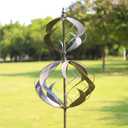 Wind Spinners Outdoor Metal - Large Kinetic Wind Spinner for Yard Garden, Windmills Lawn Ornament Dcor for Lawn Patio (Height 84") (Double Globe Decor/84 Inch)