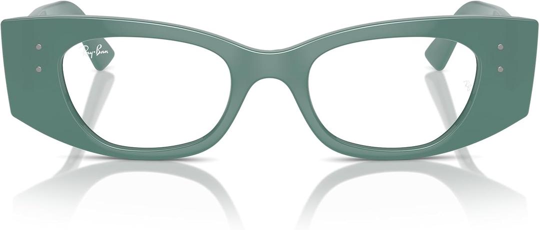 Ray-Ban Rx7327 Kat Rectangular Prescription Eyewear Frames (Algae Green/Demo Lens)
