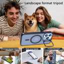 Fin2feel for iPhone 13 Pro Case with Screen Protector, Compatible with MagSafe, Magnetic Phone Case with Camera Stand Protective Shockproof Matte Cover Case for iPhone 13 Pro (Blue)