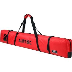 AUMTISC Fully Padded Ski Bag, Single Ski Travel Bags to Transport Skis Gear with Pocket and Adjustable Shoulder Strap, 170 185 cm