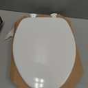 CHURCH Toilet Seat, Easy Clean Hinges Release for Deep Cleans, Durable Enameled Wood Seat, Elongated, White