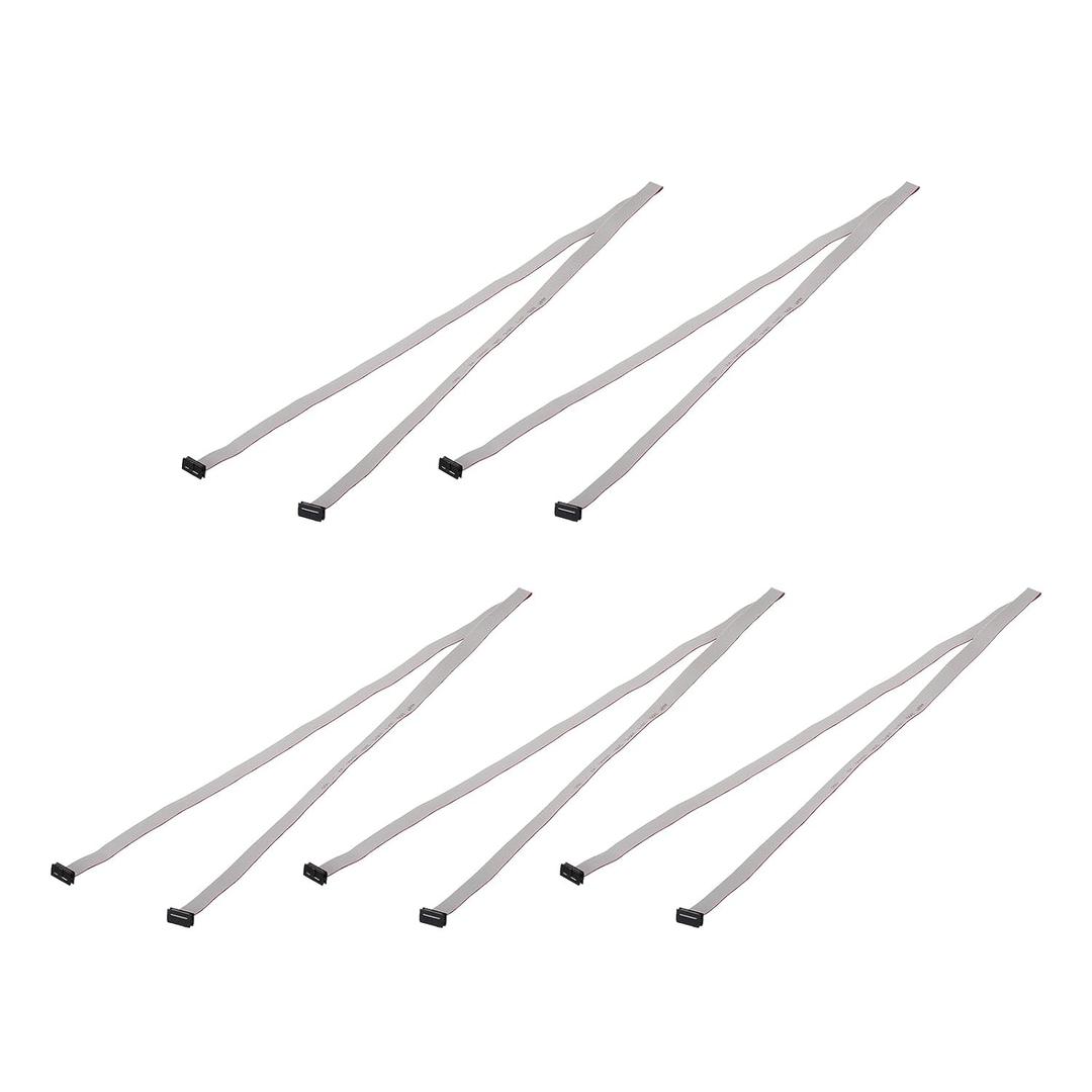 MECCANIXITY 5 Pcs IDC Connector Flat Ribbon Cable, 10 Pins 2mm Pitch 1m Length FC to FC Dual Female Connector Flat Ribbon Cable Wire for Industrial Electronics, Grey