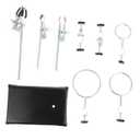 Portable Lab Stand Chem Equipment Kit Support Stand Rod Science Lab Equipment (59.5X1.5CM, Silver)