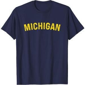 Vintage Michigan Mens Michigan Womens Blue T-Shirt, size: M woman
