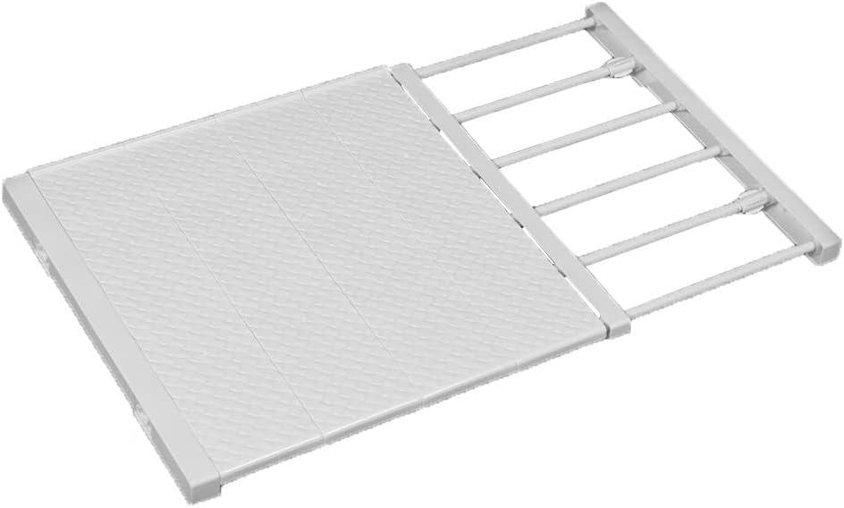 Extendable Closet Shelf Tension Rod Adjustable Clothes Hanger DIY Cabinet Storage Holder Wardrobe Organizer Dividers Shoe Rack 16.54'' Width for Bathroom Kitchen Bookshelf - White (Length: 19.7-31.5 IN)