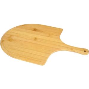 hatleues 11 Inch Bamboo Pizza Peel Wooden Long Handle Nonstick Pizza Spatula Paddle Hangable Pizza Paddle Cutting Board Vegetable Cake Dessert Serving Board for Kitchen Wooden Color