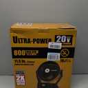 800CFM 11.5" Jobsite Misting Fan, Battery Powered for DeWalt 20V