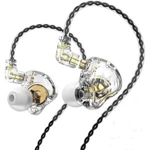 FEDAI TRN MT1 in-Ear Earphone Headphones, HiFi Earbud with 10mm Composite Magnetic Dynamic Driver, Detachable C Pin 0.75MM Cable (Transparent) (No Mic)
