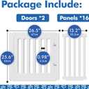 25.6" H Indoor Dog Playpen, 18 Panels, White