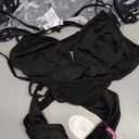 Avidlove Rave Outfits for Women Festival Sexy Lingerie Bodysuit Buckle Shrug Crop Top Set (Small, Black) 