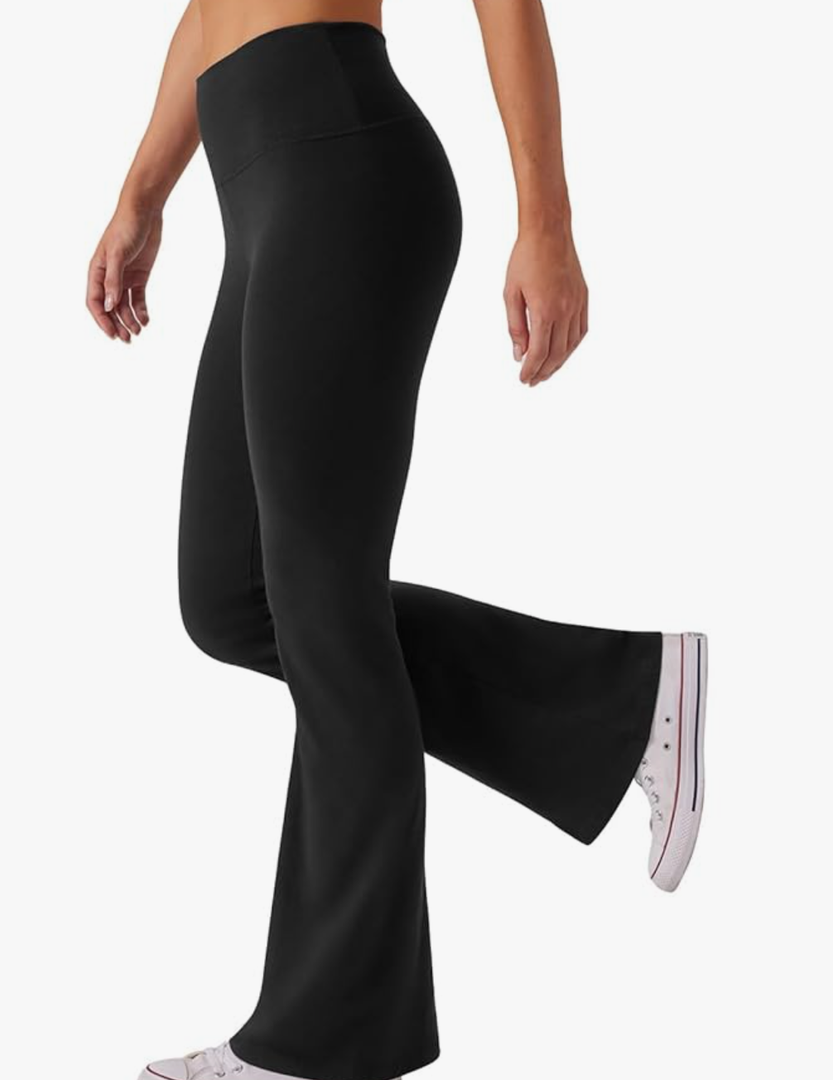 Women's High Waist Bootcut Yoga Pants Tummy Control Workout Flare Leggings, L