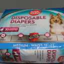 Simple Solution Disposable Dog Diapers, Female Dog Diapers, Puppy Potty Training, Incontinence and Heat Cycle Protection, Medium Diapers for Dogs, 15-23 Inch Waist, 30 Count