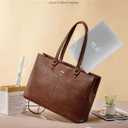 LOVEVOOK Laptop Bag for Women,15.6 Inch Laptop Tote Bag for Women,Vintage Leather Work Tote Bags Computer Teacher Bag,Waterproof Business Office Briefcase Bible Bag