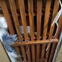 JONATHAN Y Natura 51" Slatted Wood 2-Person Hanging Porch Swing, Natural