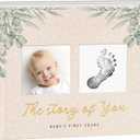 Baby Memory Book & Newborn Keepsake Journal First Year Memory Book for Boy or Girl Gender Neutral Milestone Book with 24 Stickers Perfect First Mothers Day Gift