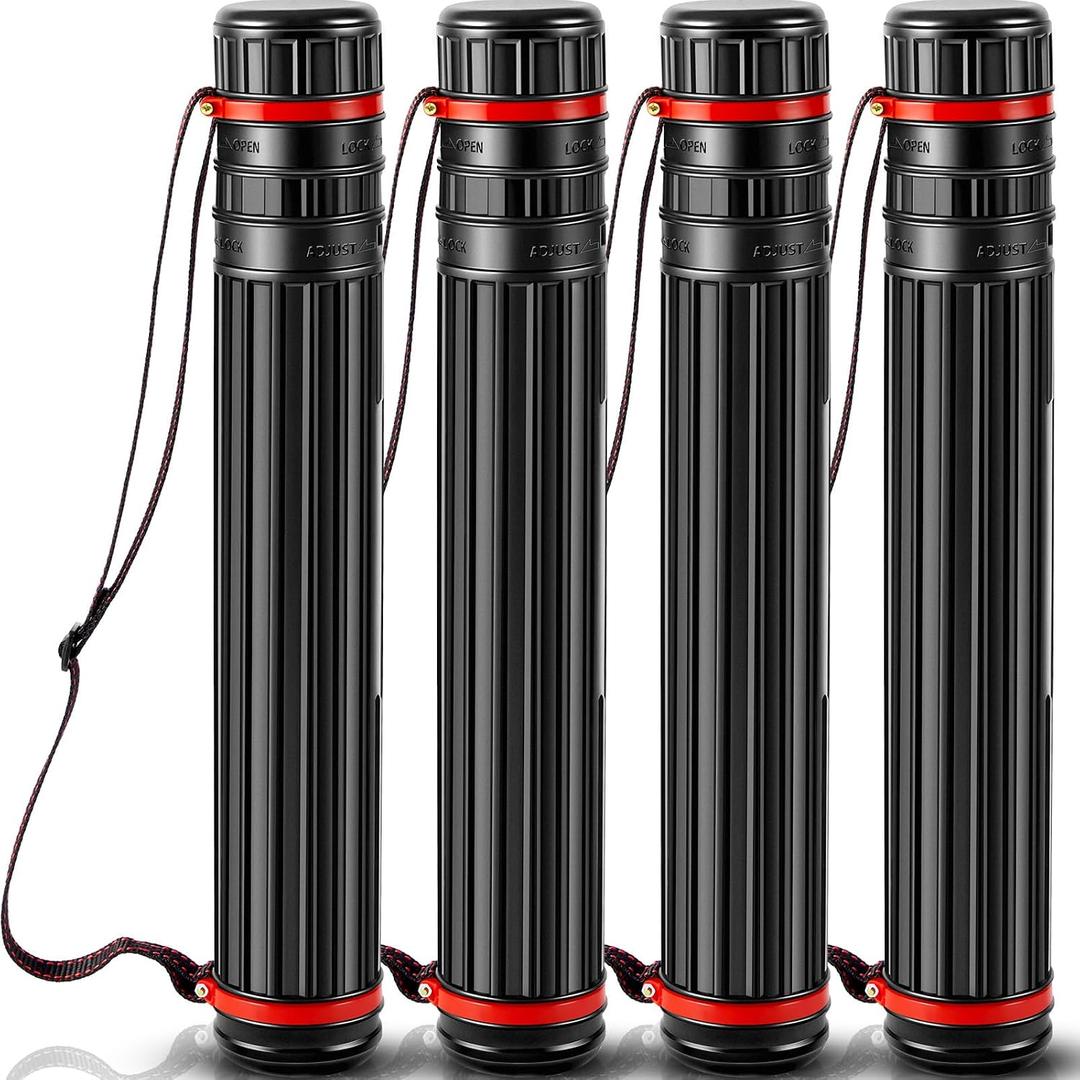 4 Pcs Large Extendable Poster Tubes from 30'' to 49' with Strap Poster Carrying Case Telescoping Tube Portable Blueprint for Posters, Blueprints, Artwork, Map Storage(Classic Standard Style), 31.5 x 9.06 x 9.06 inches