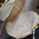 Vintiquewise(TM) QI003055.WF Oval Willow Basket with Double Drop Down Handles. 2 pack