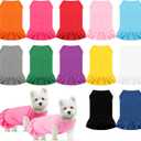Sanwuta 12 Pcs Cute Puppy Dresses for Girl Comfortable Dress Dog Shirts Female Clothes Puppy Outfits PET Shirts with Ruffles Sundress for Dogs, 12 Colors(Medium)