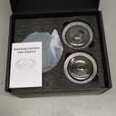 Electric Whiskey Smoker Kit, Cocktail Smoker Kit with 6 Wood Chips & 2 Glasses & 4 Whiskey Stones, RGB LED Light Whiskey Gifts Birthday Gift for Man, Husband, Father, Whiskey Lovers, Black