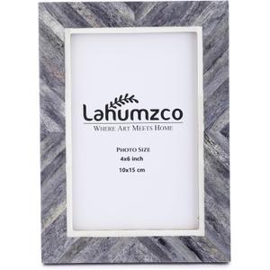 4x6 Handmade Picture Frame  Gray & White Chevron Herringbone Pattern, Boho Vintage Rustic Decor, Tabletop or Wall Mount Photo Frame, Perfect for Home, Office, or Gift