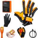 Rehabilitation Robot Gloves, Finger Exerciser for Stroke Recovery Hand Glove Equipment Hand Function Rehabilitation, Adjustable Strength and Supports USB Charging, Left Hand, M