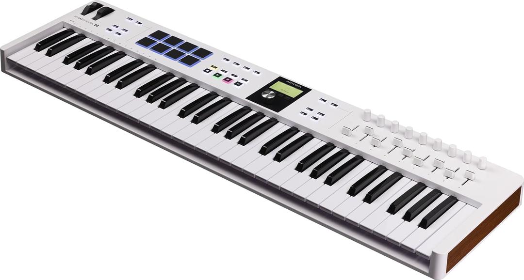 Arturia KeyLab Essential mk3  61 Key USB MIDI Keyboard Controller with Analog Lab V Software Included (White)
