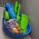 Step2 Rain Showers Splash Pond Water Table, Kids Water and Sand Activity Sensory Playset, Summer Outdoor Toys, 13 Piece Water Toy Accessories, For Toddlers 1.5+ Years Old, Blue & Green