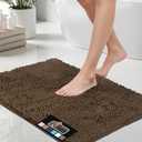 GORILLA GRIP Bath Rug Mat, Thick Soft Absorbent Chenille, Quick Dry Microfiber Mats, Rubber Backing Machine Washable Shower Floor Rugs, Bathmat Runner, Bathroom Home Decor Accessories, 24x17, Brown