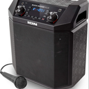 ION Block Rocker XL - Portable Bluetooth Outdoor Party Speaker, 220W, with Karaoke Microphone, Battery, 5 Speakers, Lights, Radio, USB Charging & App 