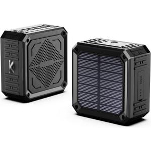 Solar Speaker Portable IPX6 Waterproof Bluetooth Speakers 15 Hours of Playtime Rich Stereo Bass Shockproof Dustproof for Home and Outdoor Wireless Speaker(1-Pack)