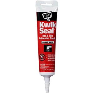 Dap 18001 6 Pack 5.5 oz. Kwik Seal Kitchen and Bath Adhesive Caulk, White