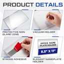 Zonon 5 Pack Curved Office Business Door Sign Display, Aluminum Wall Mount Name Plate Frame Display Curved Name Plate Holder with Adhesive Tape Cubicle Office Door Name Plate Holder 8.5" x 11"