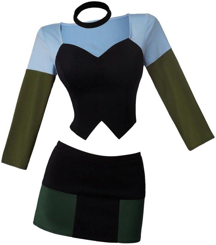 VEECOOCOS Total Drama Island Gwen Cosplay Costume Girls Crop Top and Mini Skirts Halloween Outfits (XX-Large)
