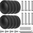 Luggage Wheels Replacement OD 60mm, 8pcs Rubber Double-Row Mute Suitcase Caster Parts, Wear Resistant Repair for Travel, EA37 (Black)