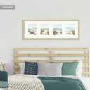 Color Play Coastal Wall Art Beach Prints: Unframed Ocean Seascape Picture Boat Seagull Grass Chair Umbrella Artwork for Home Decor, Set of 4