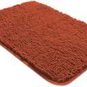 Yeaban Chenille Rust Bathroom Rug 17"x24", Non-Slip Rubber Backing | Machine Washable & Super Absorbent, Ultra-Soft Mat Stays Put Next to the Shower, Sink, or Tub