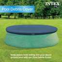 INTEX 28020E Pool Cover: For 8ft Round Easy Set Pools Includes Rope Tie Drain Holes 12in Overhang Snug Fit