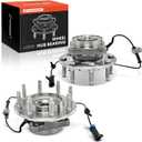 A-Premium 2 x Front Wheel Bearing and Hub Assembly with ABS 8-Lug Compatible with Chevy GMC Hummer - 2007-2013 - Silverado 2500HD/3500HD, Sierra 2500HD/3500HD, Suburban 2500, SRW