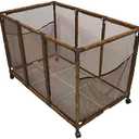 Pool Noodles Holder, Toys, Balls, Floats and Equipment Mesh Rolling Storage Organizer Bin, Kids Height, Large, (43" W x 25" L x 28" H), Brown Style 563009