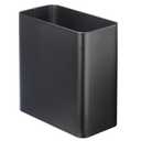 mDesign Decorative Trash Can, 12" x 6.25" x 13", Black Steel, 10 Liter/2.6 Gallon Capacity