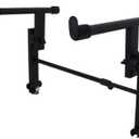 2 Tier Keyboard stand extension Electric Digital Piano Stand keyboard stand tier Adjustable piano stand for Stacking Keyboards, Electric Pianos, Synths, and Organs , Adjustable, Nonslip Arms and Feet Metal Black