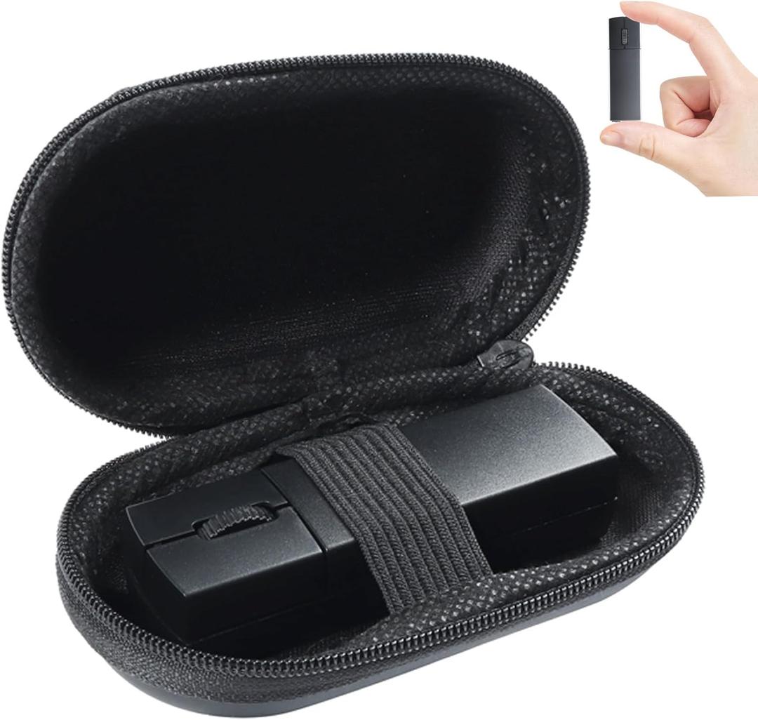 elec Space Wireless Mini Finger Mouse - Silent Dual-Mode Bluetooth & 2.4GHz, Ergonomic Portable PC Mice with Case, Compatible with MacBook and Chromebook (Black)